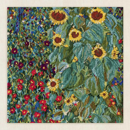 Farm garden sunflowers útsaums kit